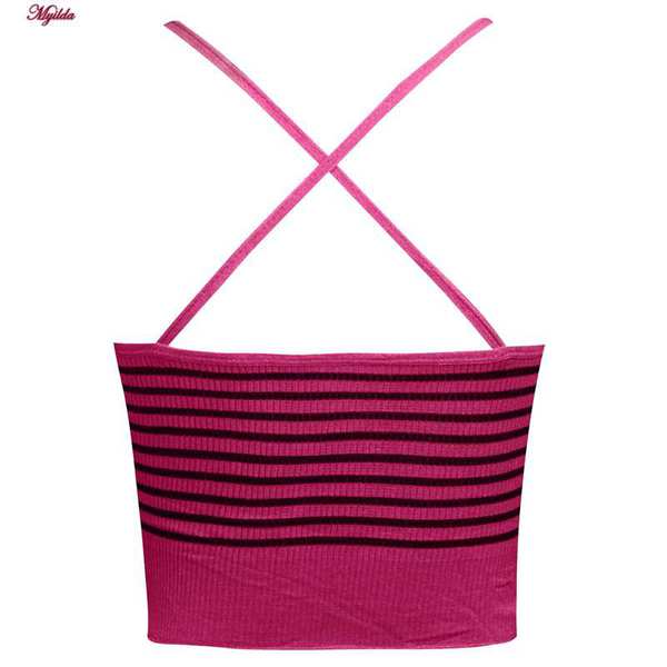 تاپ زنانه کراپ مدل بند ضربدری رنگ صورتی ماییلدا کد 5242-6511 - تصویر 3