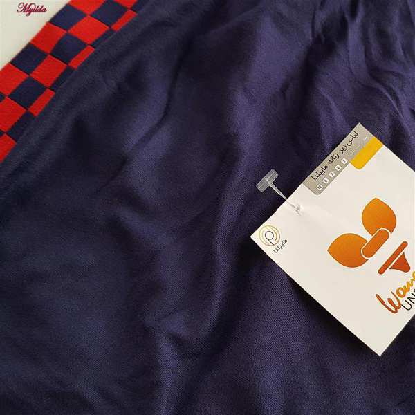 شورتاسلیپ مردانه مدل چهارخانه رنگ سرمه ای ماییلدا کد 5208 - تصویر 3