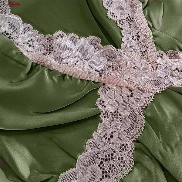 لباس خواب زنانه رنگ سبز مدل ساتن 5246-F08 ماییلدا - تصویر 5