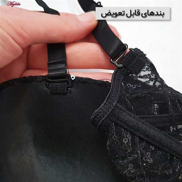 سوتین فنردار مدل پولکی بلند رنگ مشکی ماییلدا کد 5303-007 - تصویر 7