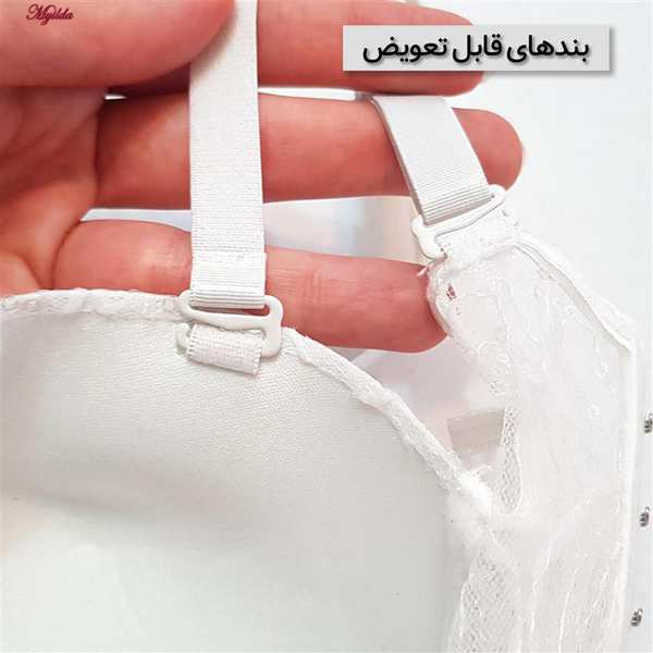سوتین فنردار مدل پولکی بلند رنگ سفید ماییلدا کد 5303-007 - تصویر 7