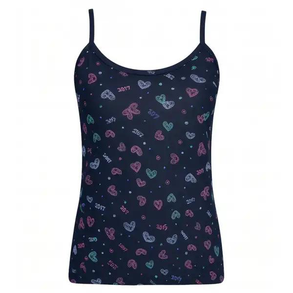 تاپ راحتی زنانه مدل قلبی رنگ سرمه ای ماییلدا کد 5328-3