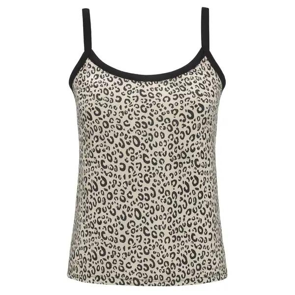 تاپ راحتی زنانه مدل پلنگی رنگ کرم ماییلدا کد 5328-1