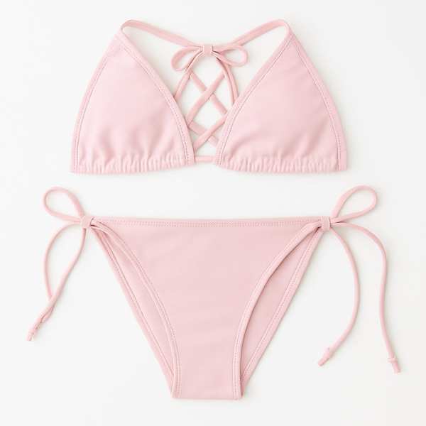 مایو دو تکه زنانه رنگ صورتی مدل h-1208 ماییلدا