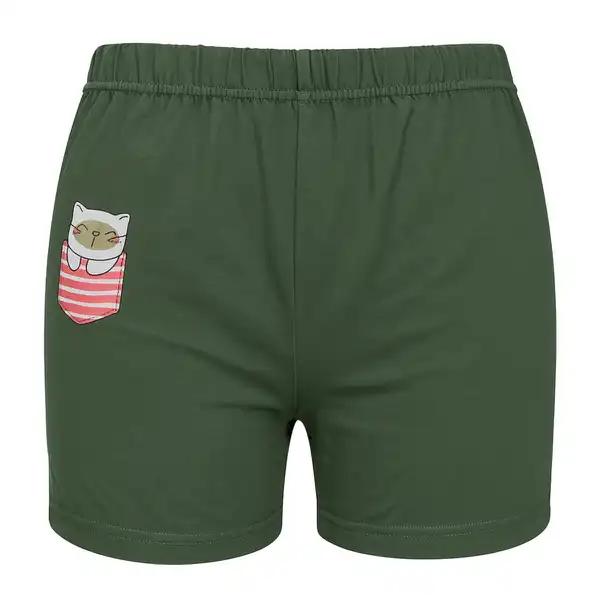 شلوارکراحتی زنانه مدل گربه رنگ سبز ماییلدا کد 5325