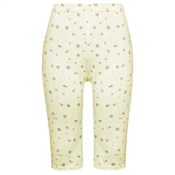 شلوارک راحتی زنانه گل گلی رنگ لیمویی ماییلدا کد 5329-8