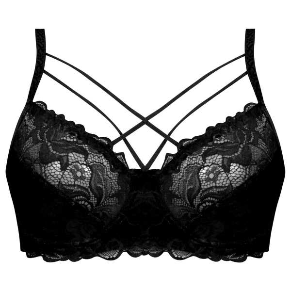 سوتین فنردار رنگ مشکی مدل هارنس ضربدری ماییلدا کد 5334