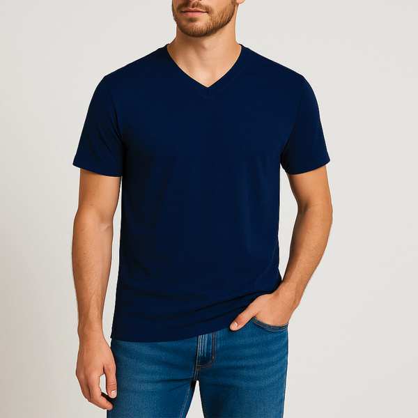 تی شرت مردانه رنگ سرمه ای کد mm55 ماییلدا