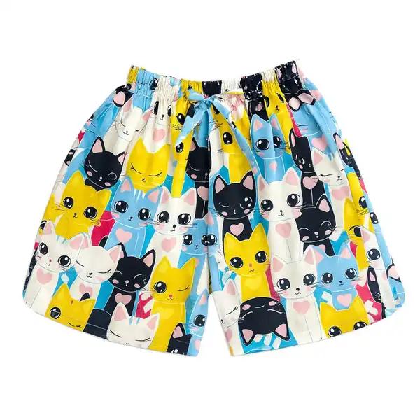 شلوارک راحتی زنانه مدل گربه کد 5356 ماییلدا