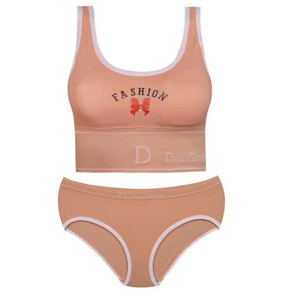 ست شورت و نیم تنه زنانه رنگ گلبهی مدل بدون فنر پددار کد Myi-4620-2 ماییلدا