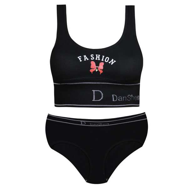 ست شورت و نیم تنه زنانه رنگ مشکی مدل بدون فنر پددار کد Myi-4620-1 ماییلدا