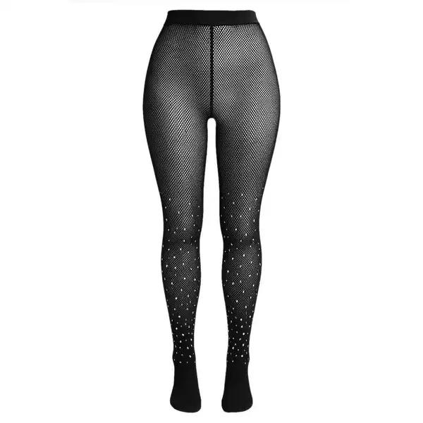 جوراب شلواری زنانه مدل نگین دار رنگ مشکی کد 5380 ماییلدا