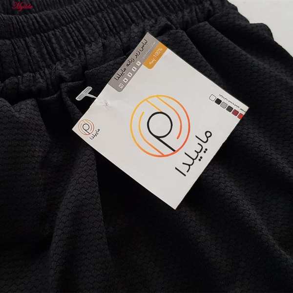 ست تی شرت آستین کوتاه و شلوارک ورزشی مردانه رنگ مشکی مدل 5374-806 ماییلدا - تصویر 7