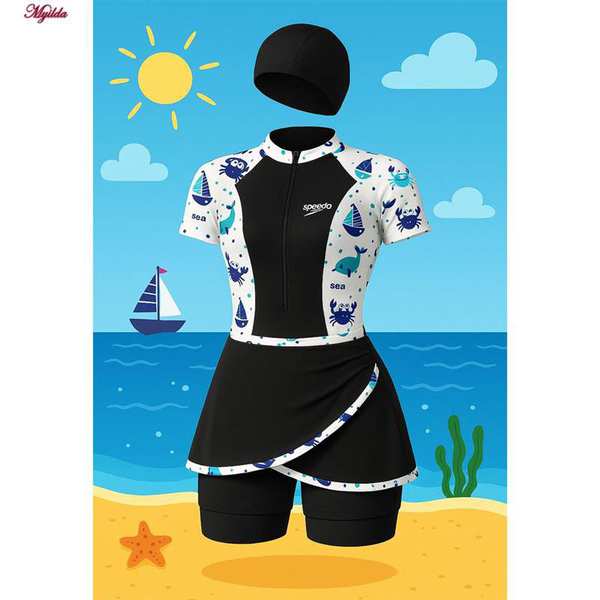 مایو 3 تکه زنانه طرح قایق و خرچنگ مدل 5371-788P ماییلدا - تصویر 3