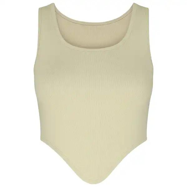 تاپ زنانه کراپ رنگ کرم ماییلدا مدل 5370-563