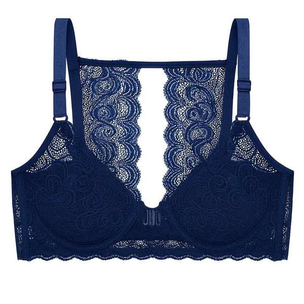 سوتین فنردار زنانه رنگ سرمه ای مدل جلو بازشو گلستان ماییلدا کد 5363