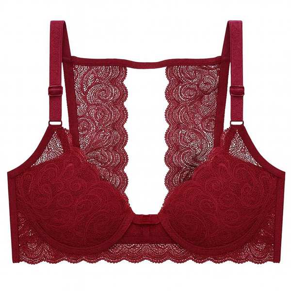 سوتین فنردار زنانه رنگ زرشکی مدل جلو بازشو گلستان ماییلدا کد 5363