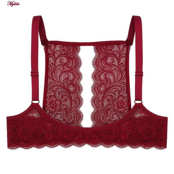 سوتین فنردار زنانه رنگ زرشکی مدل جلو بازشو گلستان ماییلدا کد 5363 - تصویر 6