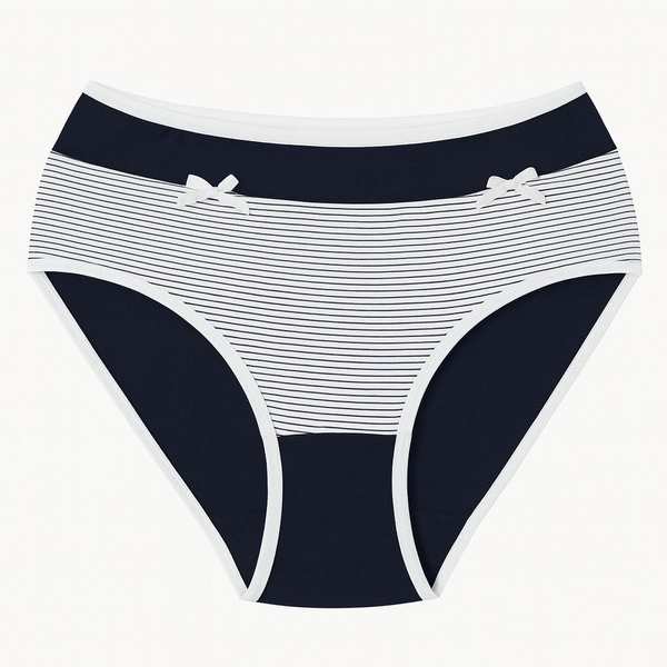 شورت زنانه راهراه رنگ سرمه ای کد 5408-Y97 ماییلدا