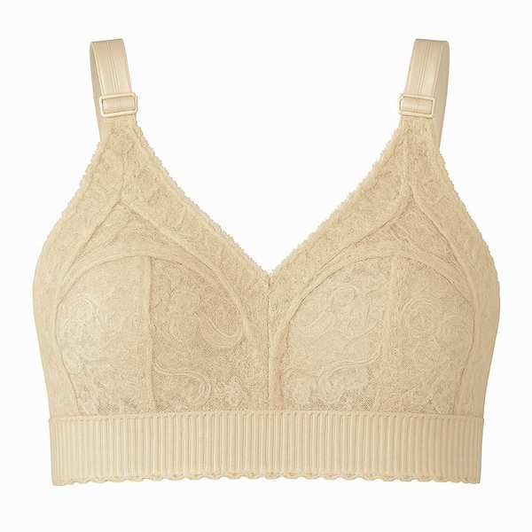 سوتین بدون فنر مدل ارکیده کش پهن رنگ کرم ماییلدا کد 5413