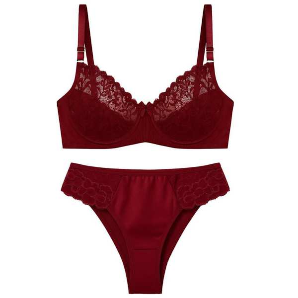 ست شورت و سوتین زنانه رنگ زرشکی مدل فنردار بی یو تی کد 5401 ماییلدا