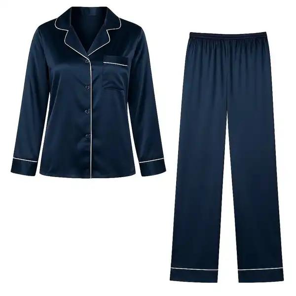 لباس خواب زنانه رنگ آبی مدل 5377 ماییلدا