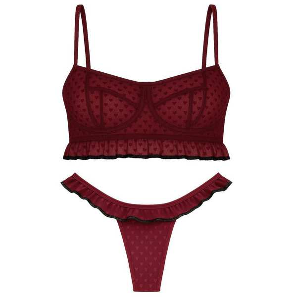 ست شورت و نیم تنه زنانه مدل فنردار رنگ قرمز ماییلدا کد 5432-606