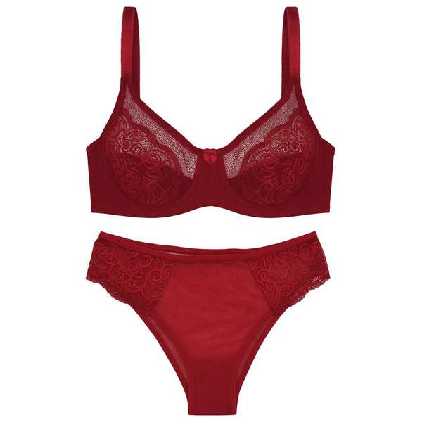 ست شورت و سوتین زنانه مدل فنردار رنگ قرمز کارنا رز کد 5431 ماییلدا