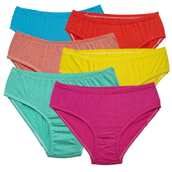 شورت زنانه مدل نخی طرح خال خالی کد 471 بسته 6 عددی ماییلدا