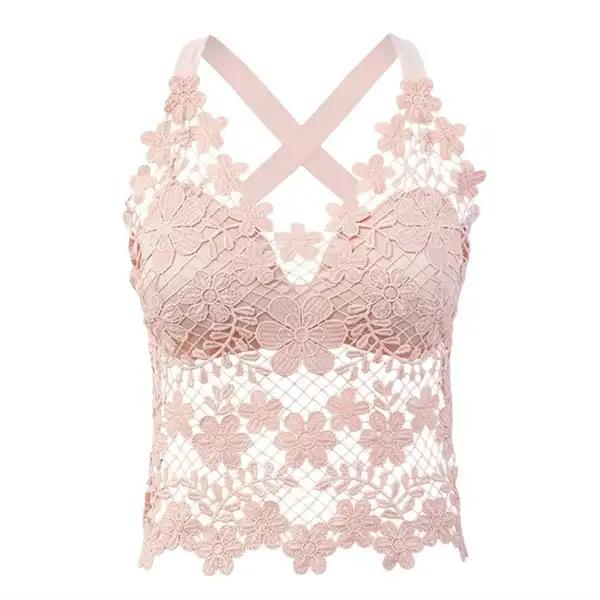 تاپ زنانه ماییلدا مدل گل گلی گیپوری کد 5474-1837