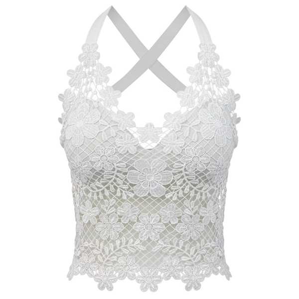 تاپ زنانه ماییلدا مدل گل گلی گیپوری کد 5474-1837