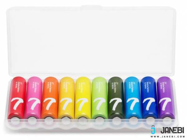 باتری نیم قلمی رنگین کمانی شیائومی Xiaomi Rainbow AAA Battery Pack Of 10