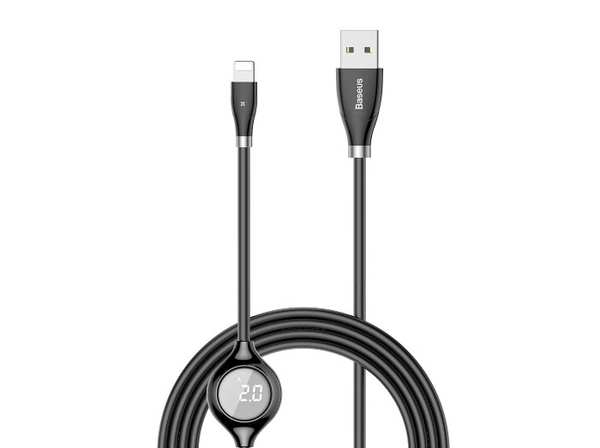 کابل لایتنینگ نمایشگردار بیسوس Baseus Big Eye Digital Display Lightning Cable 1.2m