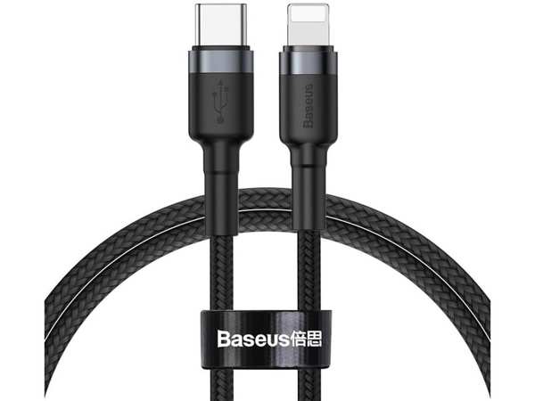 کابل شارژ سریع تایپ سی به لایتنینگ 20 وات یک متری بیسوس Baseus CATLKLF Cafule Type-C to Lightning Cable