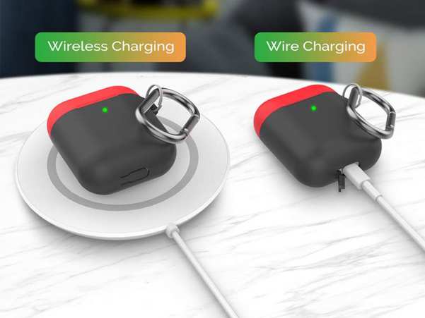 کاور سیلیکونی دو درب قلاب دار ایرپاد 1 و 2 آها استیل AHAStyle PT46 Case Airpods 1/2