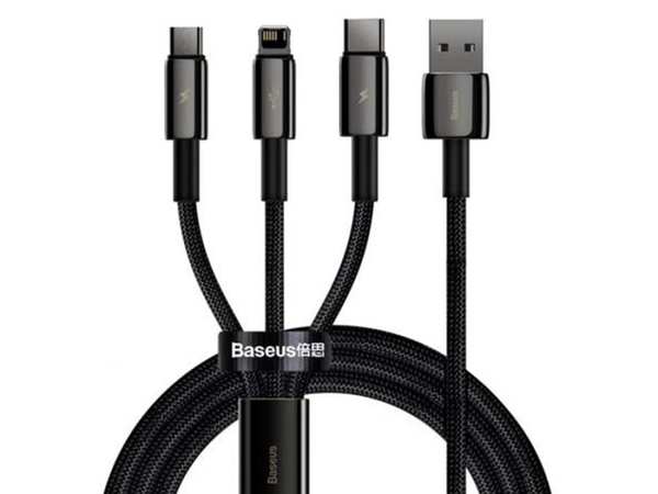 کابل شارژ سه سر بیسوس Baseus Tungsten 3in1 Cable 1.5m