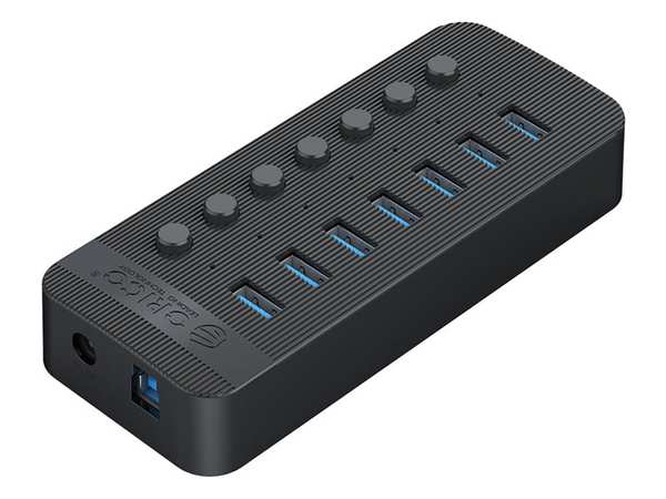 هاب یو اس بی 7 پورت همراه آداپتور اوریکو Orico CT2U3-7AB Multi-Port Hub With Individual Switches