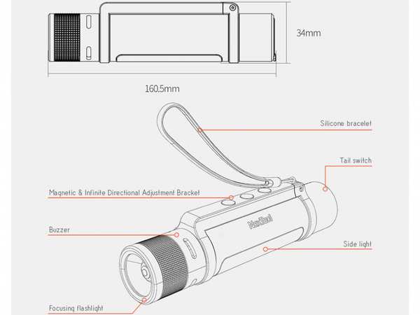 چراغ قوه و پاوربانک 6 کاره شیائومی Xiaomi NE20030 NexTool Outdoor 6 in 1 Thunder Flashlight - تصویر 3