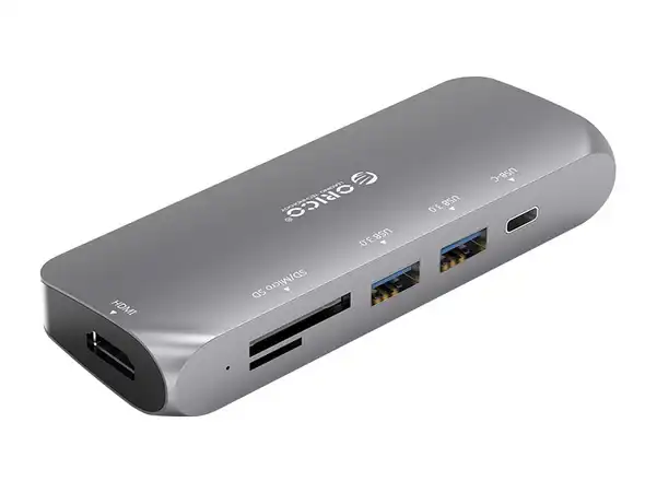 هاب Type-C آلومینیومی‌ با خروجی شبکه ORICO CLH-W1 Type-C to HDMI USB Adapter Hub845051NC7422