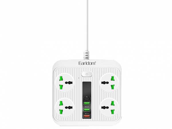 چندراهی هوشمند ارلدام Earldom Multiport Smart Power Outlet 3000W 5V/3A ES-SC05