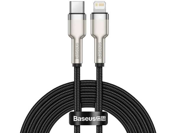 کابل شارژ سریع تایپ‎سی به لایتنینگ 2 متری بیسوس Baseus Cafule Series Metal Data Cable Type-C to iP PD 20W CATLJK-B01