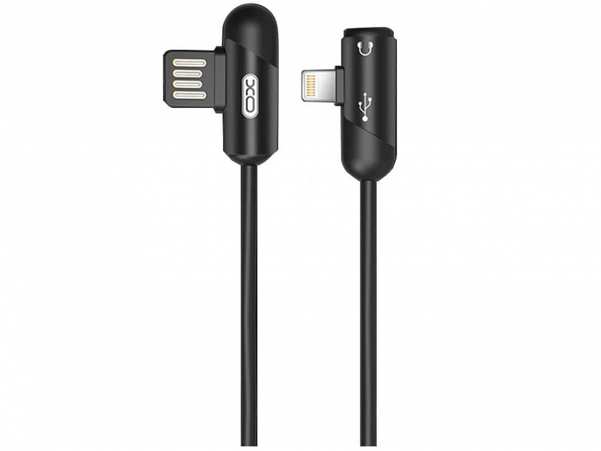 کابل شارژ و مبدل صدای لایتنینگ ایکس‌او به طول یک متر XO Lightning audio cable NB38