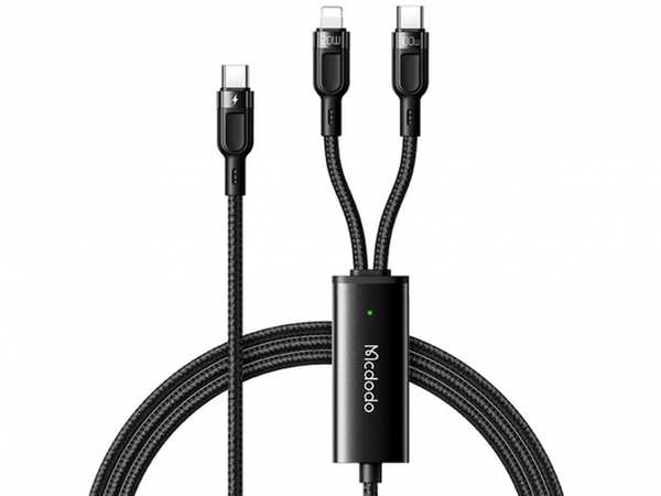 کابل شارژ سریع دو سر تایپ‌سی به لایتنینگ و تایپ‎سی 1.2 متری مک‌دودو MCDODO 2 in 1 Fast Charging Data Cabl CA-8780