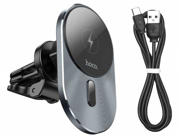 نگهدارنده مغناطیسی و شارژر وایرلس خودرو هوکو HOCO Magic magnetic wireless fast charging car holder CA91
