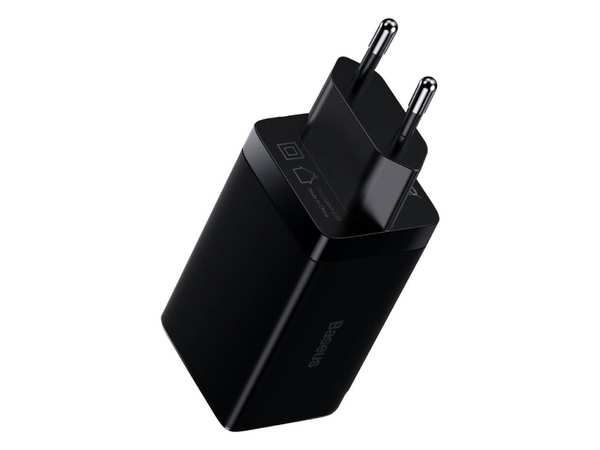 شارژر دیواری فست شارژ دو پورت تایپ‌سی و یک پورت یو‌اس‌بی + کابل شارژ بیسوس BASEUS GaN3 Pro Fast Charger 2C+U 65W w/USB-C to USB-C cable (CCGP050101) - تصویر 2