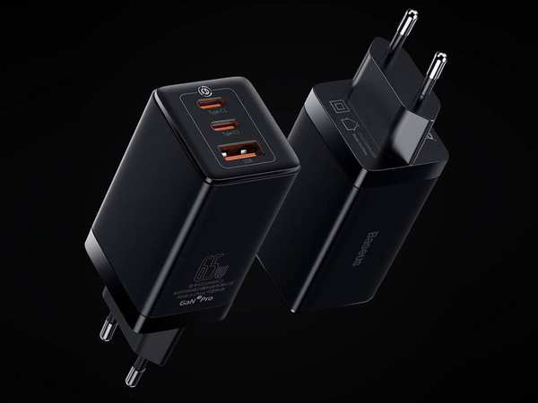 شارژر دیواری فست شارژ دو پورت تایپ‌سی و یک پورت یو‌اس‌بی + کابل شارژ بیسوس BASEUS GaN3 Pro Fast Charger 2C+U 65W w/USB-C to USB-C cable (CCGP050101) - تصویر 5