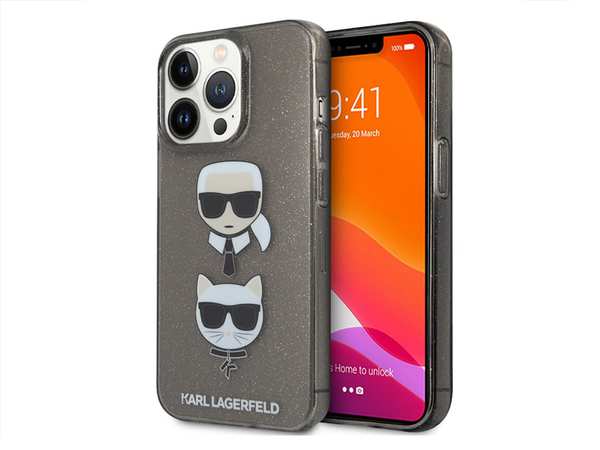 قاب اکلیلی آیفون 13 پرو طرح کارل و گربه CG Mobile iphone 13 Pro Cat & Karl Lagerfeld Crown Case