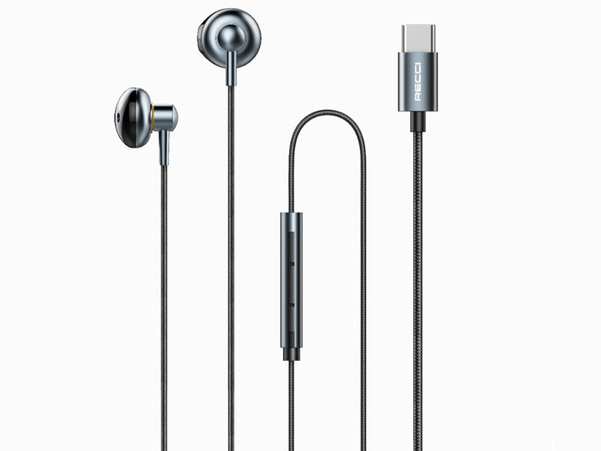 هندزفری سیمی تایپ‌ سی HiFi رسی Recci REP-L26 Type-C Stereo Sound HiFi Wired Earphone