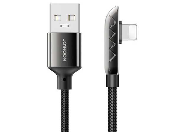 کابل گیمینگ شارژ سریع و انتقال دیتا Lightning جویروم JOYROOM S-1230K3 USB to Lightning Elbow Gaming Fast Charging Data Cable 2.4A 1.2M