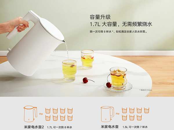 کتری برقی شیائومی XIAOMI MIJIA Electric Kettle 2 MJDSH04YM 1.7L - تصویر 3
